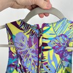 Title Nine Arabella Nimblene Halter Dress Purple Palm Trees Back Zip SUP Size 8 Photo 3