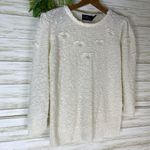 Vintage ivory cherry open knit sweater Size L Photo 2