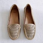 UGG  • Clair Loafer slip on metallic gold leather laser cut perforated moccasin Photo 1