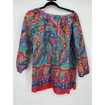 Talbots Fiesta Paisley Tassel Cotton Popover Top Blouse Size 1X Colorful Artsy Photo 5
