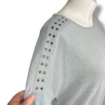 New York Laundry Womens Rib Knit Sweater Pullover Studded Soft Solid Blue 3X Photo 5