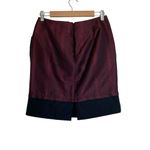 BCBGMAXAZRIA  Jamie skirt 4 burgundy satin pleated colorblock herringbone mini Photo 2