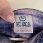 PINK - Victoria's Secret Pink Victoria’s‎ Secret plaid button down long sleeve shirt size M Photo 2