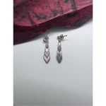 Sterling Silver Italian Riccio Art Deco Geometric Style Drop Earrings Photo 3