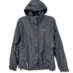 Columbia Grey Plaid Lightweight Rain Jacket Windbreaker Cinch Women's Medium Photo 0