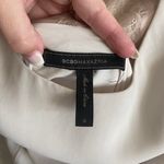 BCBGMAXAZRIA beige/grey delicate lace detailed sleeveless mini dress Photo 2