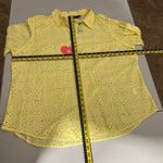 Ralph Lauren Lauren Shirt Womens 2X Yellow Eyelet Button Up Long Sleeve Cotton Photo 1