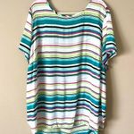cj banks  | Striped Short Sleeve Blouse Sz 3X Photo 0