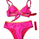 Bikini nation Pink Yellow Embroidered Bikini Photo 0