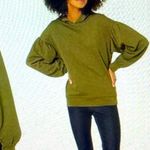 Madewell olive green pleat balloon sleeves cotton hoodie sweatshirt, size XS Photo 0