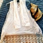 *Feratelli Lace Top w Scarf White Size M Photo 0