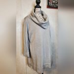 JM Collection MJ Collection Elegant Gray Cowl Neck Silver Sparkling Long Sleeves Sweater 1X Photo 1