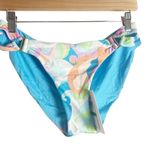 BECCA by Rebecca virtue Becca Emmalyn Blue Multicolor Print Split Side Hipster Bikini Bottoms Size L Photo 2