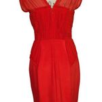 Paul Smith Black Label Silk Sleeveless Ruched Dress Red Size 46 Photo 1