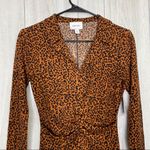 Nine West NEW Twist Front Shirt Dress Cheetah Leopard size XS Extra Small NWT Photo 3