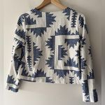 Caroline Constas Quilted Jacket Blazer Gingham Blue Linen Blend Photo 4