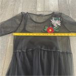 potter's pot  Size Small Black Mesh Floral Embroidered Dress Photo 5