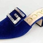 Gucci NIB Slip-on Mules In Blue Size 36 Photo 0