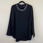 Ralph Lauren Lauren  Beaded Crewneck Long Sleeve Blouse Size‎ Large Photo 1