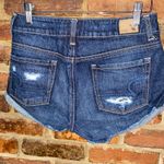 American Eagle Dark Wash Blue Denim American Flag Jean Shorts Women's Size 0 Photo 4