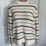 Madewell $98 Cotton Crewneck Sweater Dark Loden Stripe NT643 Size S Photo 4