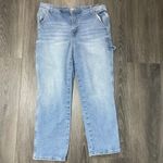 Light Wash Cargo Carpenter Jeans High Rise Straight Leg Casual Denim Blue Size 29 Photo 6