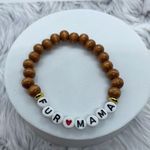 Wooden Beaded Fur Mama Bracelet Brown Photo 4