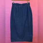 Ralph Lauren Talbots Vintage 90s Y2K Blue Denim Maxi Wrap Skirt - Petite Size 10 Photo 3