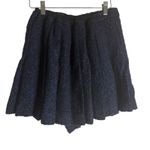 Hill House Blair Wool Navy Metallic Tweed Pleated Mini Skirt Size Small Photo 8