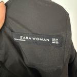 ZARA  WOMAN Black Floral V Neck Cap Sleeve Sheath Dress Size M Photo 2