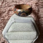 Retro Totem Pattern Ethnic Wooden Neutral Ring Size 8 Multiple Photo 1