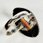 CARNELIAN Genuine Stone Sterling Silver Plated Ring Orange Photo 3