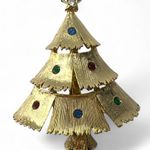 Vintage AVON Brooch Pins Set of 2 Holiday Christmas Tree Bells Gold Jewlery Photo 1