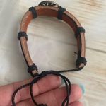 Unisex Genuine Leather Black Bracelet decorated with Tree of Life Photo 9