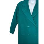 Vintage Mackintosh Wool Coat Size 6 | Teal Green Double Breasted Trench Overcoat Blue Photo 5