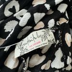 Free People Bare It All Tank Bodysuit Black Animal Print Cowl Neck Size L NWT Photo 9