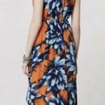 Maeve Sunset Hibiscus Flowy Orange Blue Floral Dress Photo 1