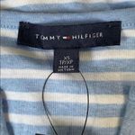 Tommy Hilfiger Womens T Shirt Short Sleeve Striped V Neck Fitted Cotton Blue XS Photo 5