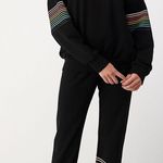 Dance & Marvel Rainbow Striped Sleeve Hoodie Photo 0