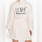 Victoria's Secret Victoria’s Secret Cozy Love Fleece Robe M L stripe Photo 2