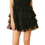 Storia  black tulle tiered ruffle party dress size small Photo 0