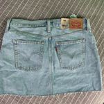 Levi's Womens Icon Mid Rise Raw Hem Denim Mini Skirt Sz 29 NWT Photo 2