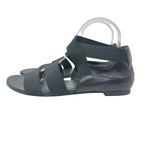 Stuart Weitzman  Gladiator Sandals‎ Flat Leather Stretch Knit Black Size 9.5 Photo 6