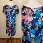 St. John Watercolor Floral Silk Dress Photo 2