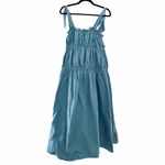 ZARA Crinkle Tiered Taffeta Blue Blogger Favorite Midi Dress Sz S Photo 2