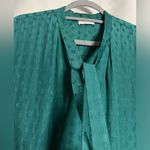 Sandro Paris Green Textured Tie Blouse Photo 4
