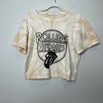 Daydreamer  Rolling Stones Rebel Tie Dye Cropped Graphic Tee Size Medium Photo 2