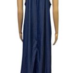 Mlle Gabrielle  Blue Chambray Blue Jean Look Keyhole Sleeveless Midi Dress Medium Photo 6