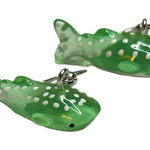 3D Fish Drop Earrings Green Photo 0