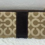 Coach Julia Khaki Brown Op Art Slim Zip Wallet Photo 1